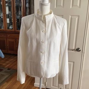 Charter Club White Long Sleeve Cotton Jacket